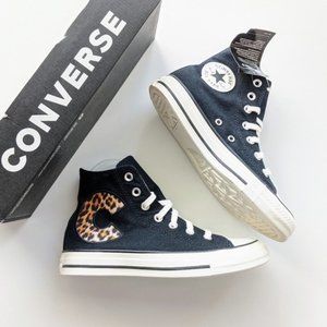 Converse Chuck Taylor All Star Hi Black Egret Animal Print Women's 6.5